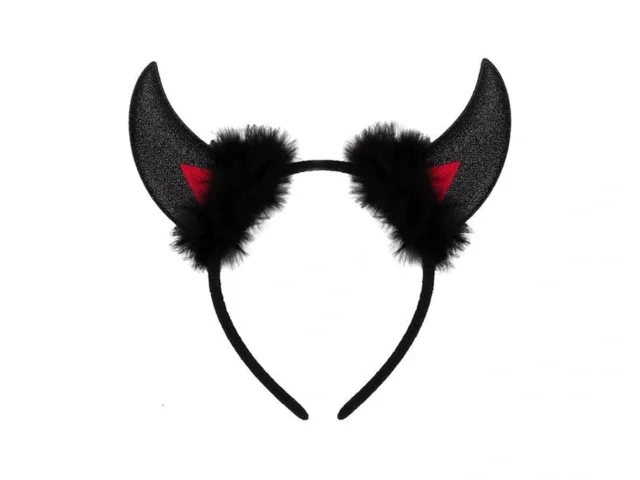 Xinblueco Glitter Black Devil Horns Headband… Code