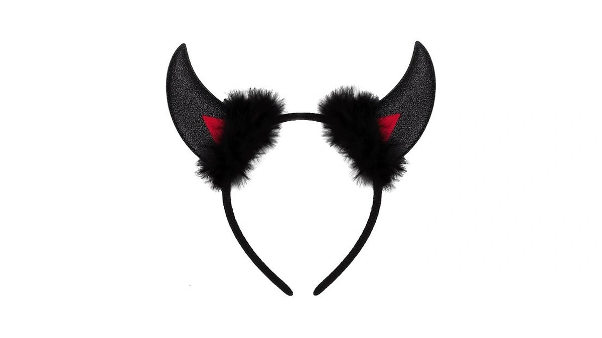 Amazon code: Xinblueco Glitter Black Devil Horns Head