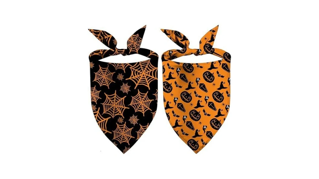 Amazon code: Halloween Dog Bandanas 2 Pack Pumpkin An