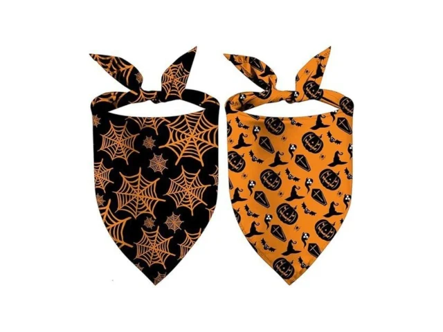 Halloween Dog Bandanas 2 Pack Pumpkin And Spider… Code