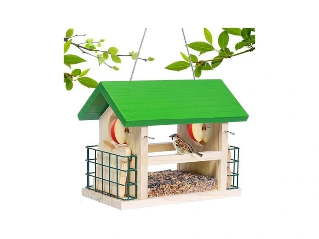Cedar Wood Bird Feeder With Suet Cages Hanging Wild…