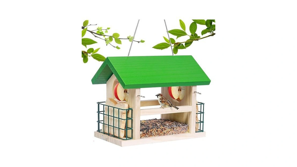 Amazon coupon: Cedar Wood Bird Feeder With Suet Cages H