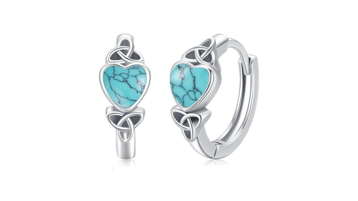 Amazon coupon: Tughra Celtic Knot Huggie Earrings Turqu