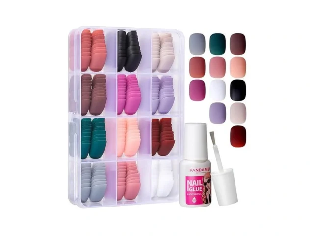 Fandamei Matte Press On Nails Short 12 Packs 288pcs…