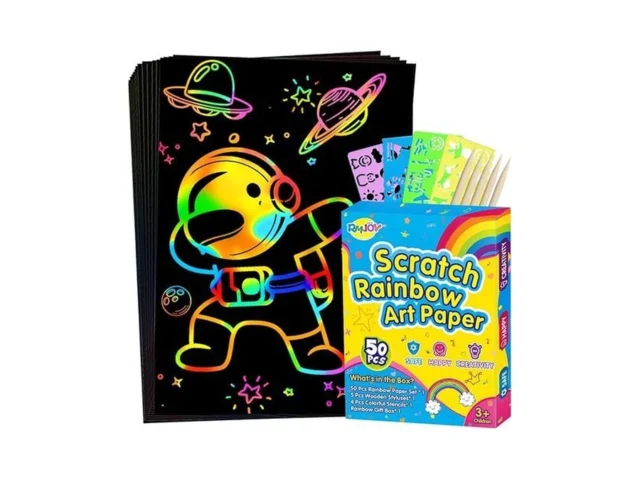 Rmjoy Rainbow Scratch Paper Art For Kids 60pcs… Code