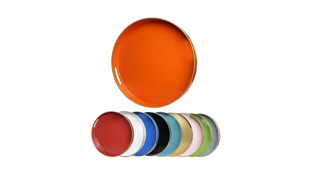 Amazon code: Leemxiiny Orange Round Decorative Tray W