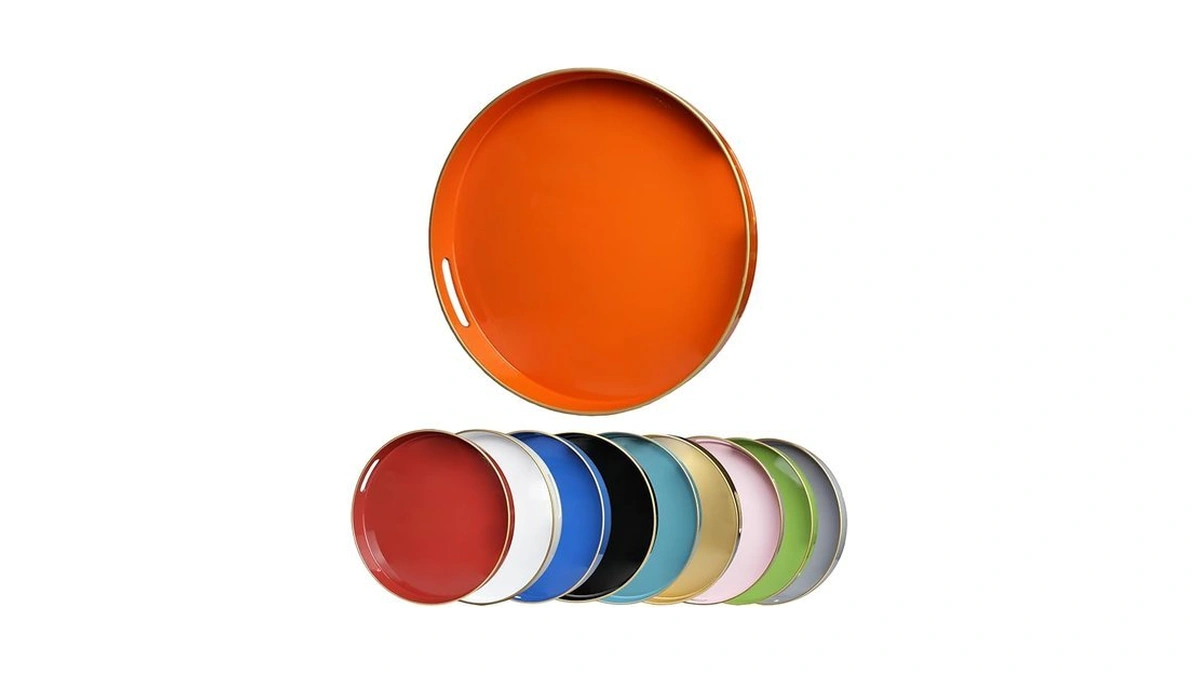 Amazon code: Leemxiiny Orange Round Decorative Tray W
