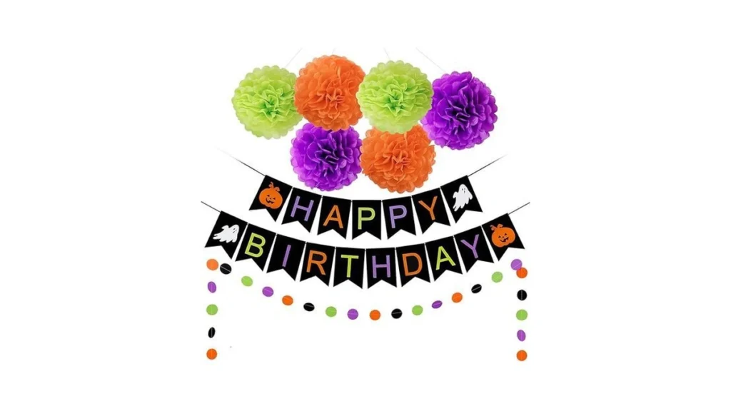 Amazon code: Happy Birthday Halloween Banner With Pum