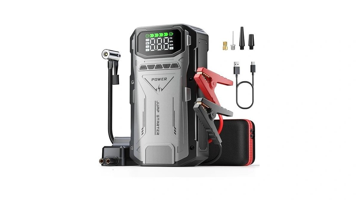 Amazon coupon: Ricwit Jump Starter With Air Compressor