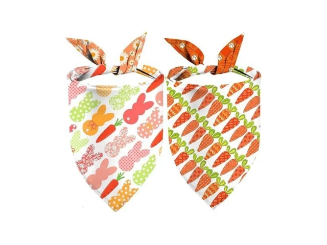 Easter Dog Bandanas 2 Pack Bunnies Carrots Dog… Code
