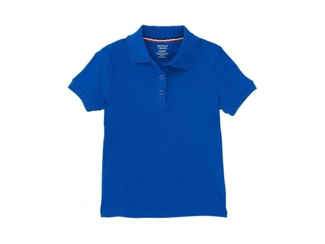 French Toast Girls Short Sleeve Picot Collar School…