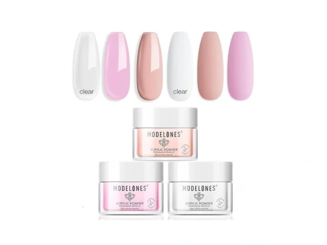 Modelones Nail Acrylic Powder Set 3 Colors Milky… Code