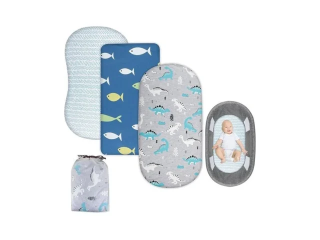 Moomoo Baby Fitted Bassinet Sheets 3 Packs Organic… Code