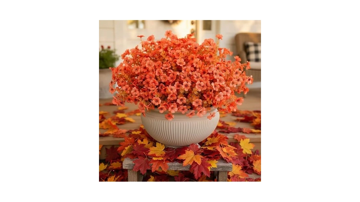 Amazon code: Fall Flowers Artificial Mums For Outdoor
