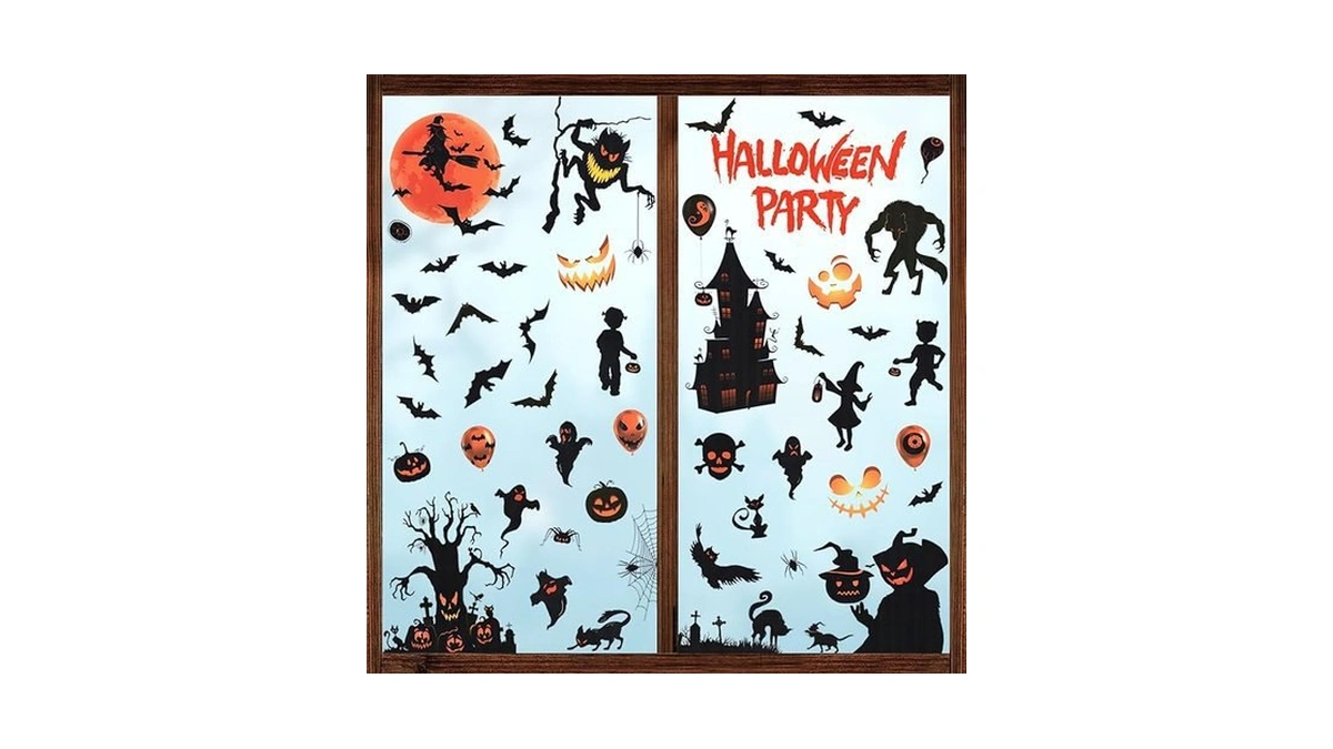 Amazon code: Ekkovla Halloween Window Clings - 9 Shee