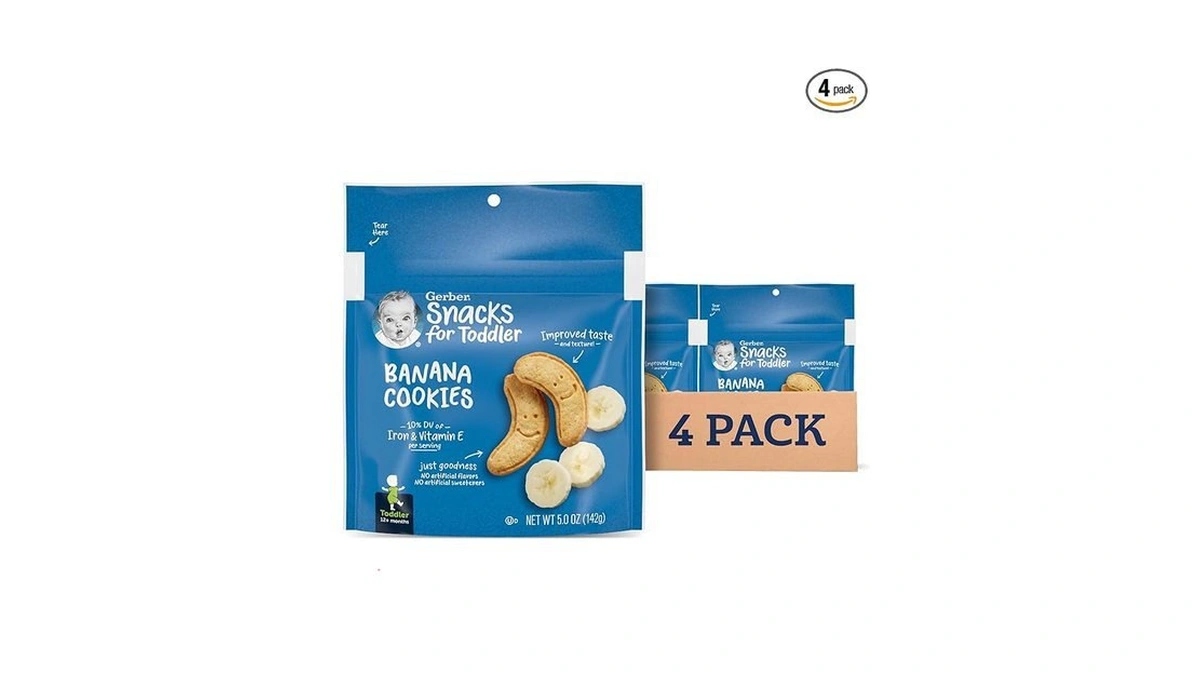 Amazon coupon: Gerber Toddler Snacks Banana Cookies Tod