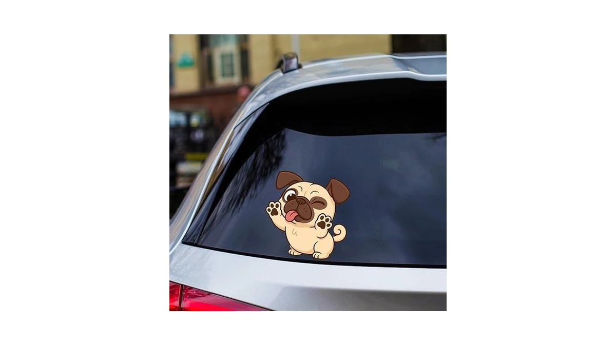 Amazon coupon: Funny Pug Decal For Car Window Or Glass