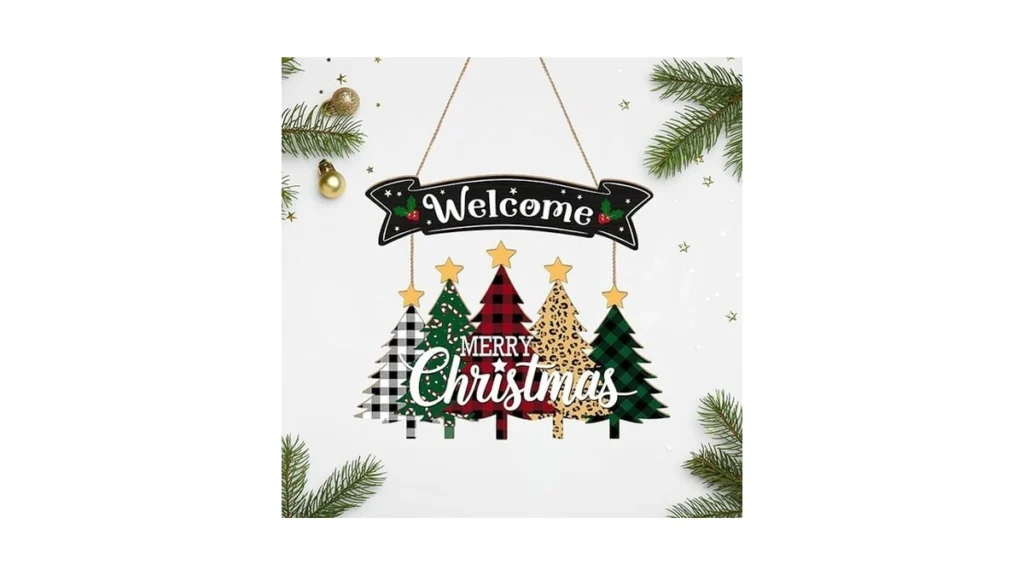Amazon code: Merry Christmas Wreath Hanging Sign For