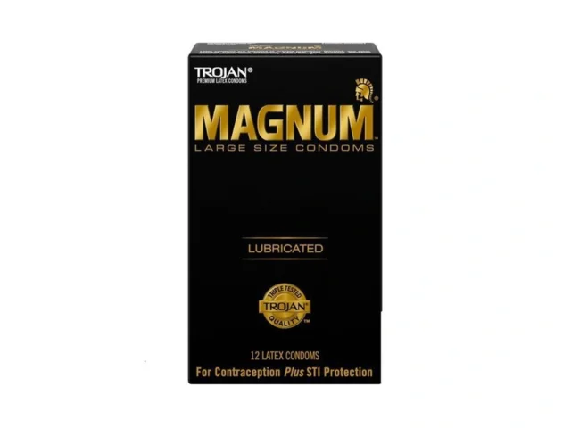 Trojan Magnum Large Size Lubricated Condoms – 12 Count