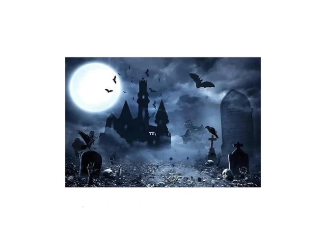 Gkleasg 8x6ft Halloween Backdrop Horror Graveyard… Code