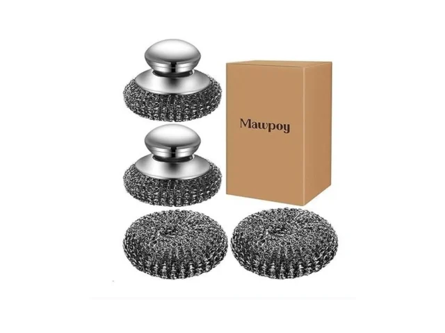 Steel Wool Scrubber With 2 Replacement Pads Dish… Code