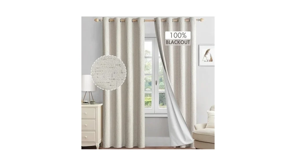 Amazon coupon: Miulee Linen Textured 100 Blackout Curta