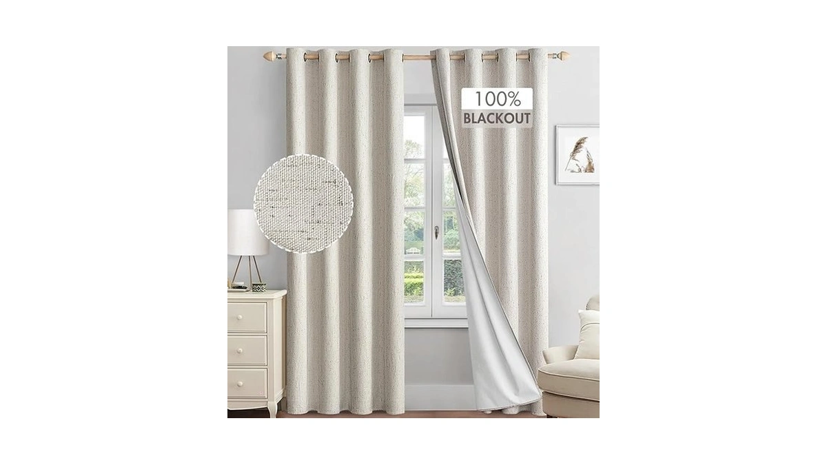 Amazon coupon: Miulee Linen Textured 100 Blackout Curta