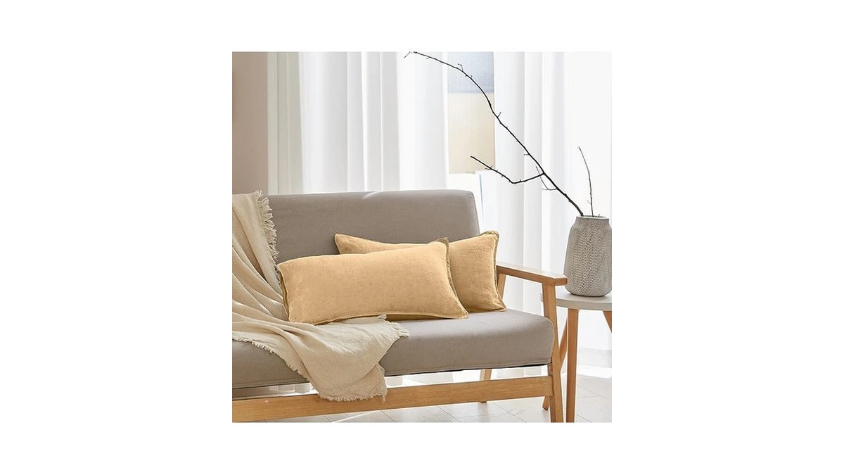 Amazon coupon: Simple Opulence 100 Linen Lumbar Pillow