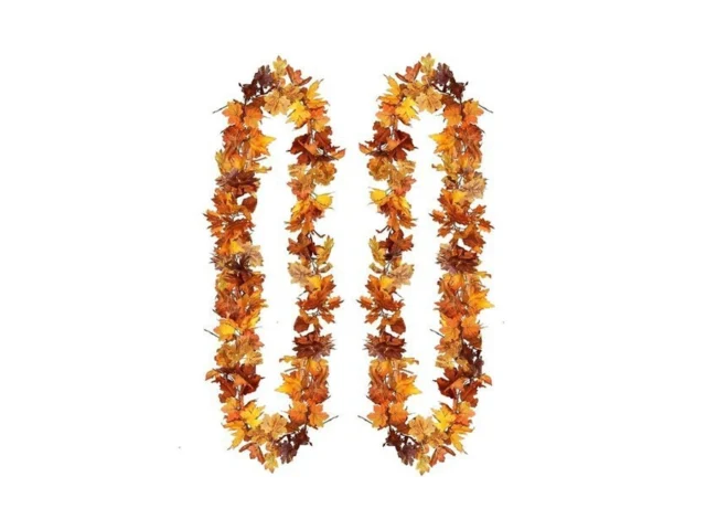 2 Pack Fall Garland Maple Leaf Decor 5 9 Ft Piece… Coupon