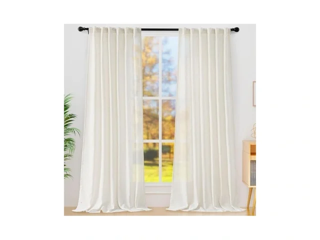 Decoruhome Natural Linen Semi Sheer Curtains 84… Code