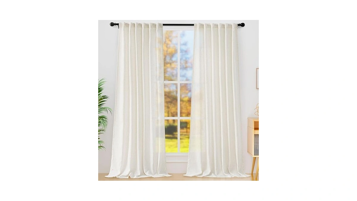 Amazon code: Decoruhome Natural Linen Semi Sheer Curt