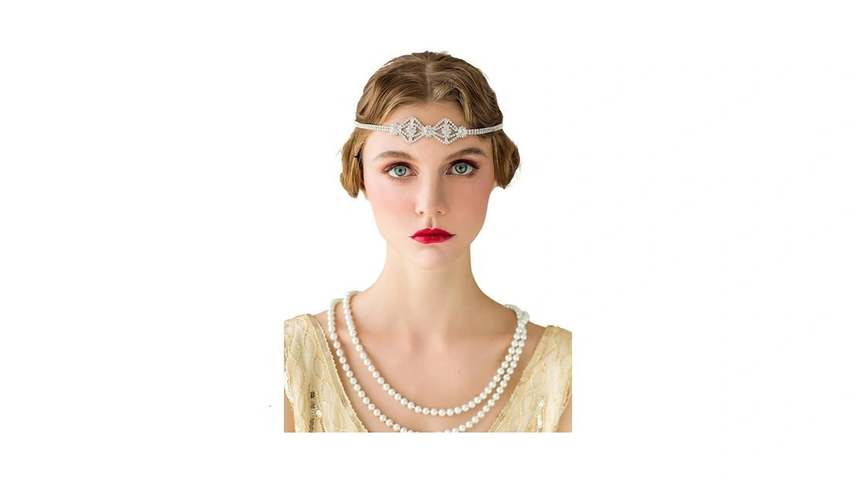 Amazon code: Sweetv 1920s Headband For Women-silver R