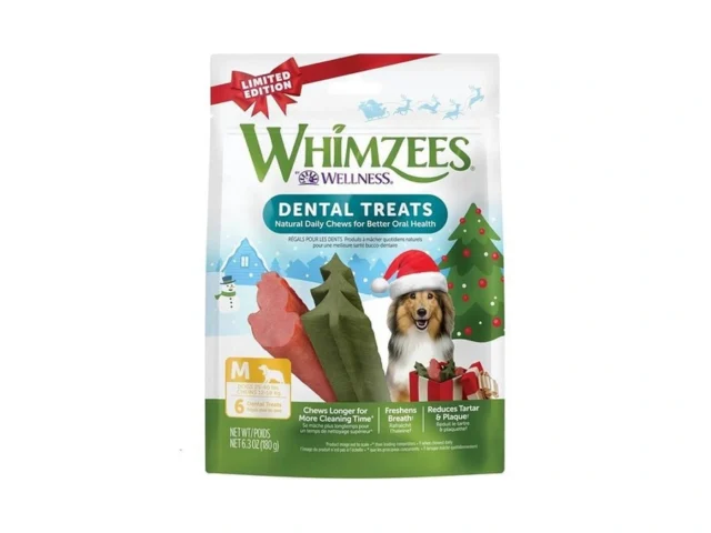 Whimzees Wellness Holiday Dog Dental Treats Natural…
