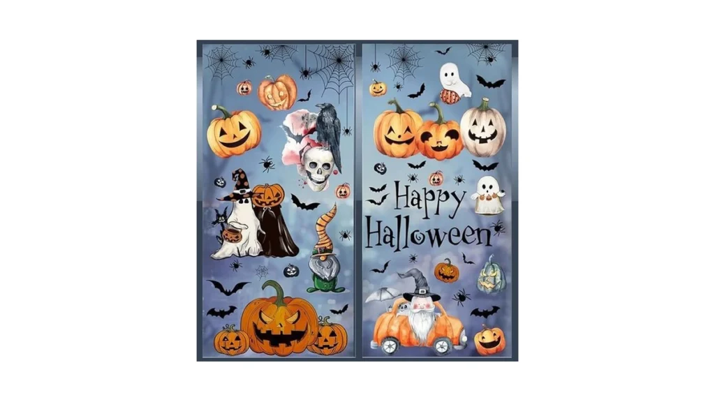 Amazon code: 102 Pcs Halloween Window Clings 8 Sheets
