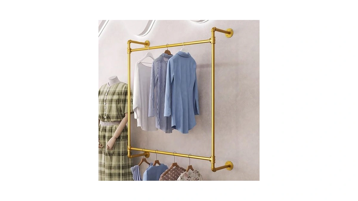 Amazon coupon: Mairhk Industrial Pipe Clothing Rack Gol