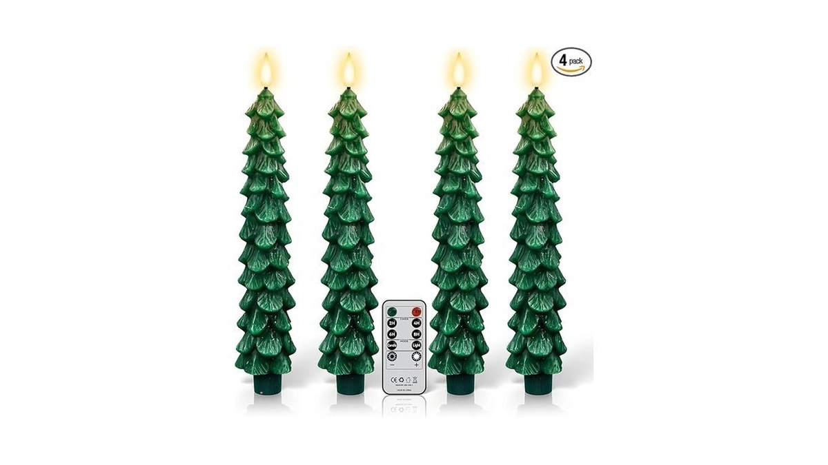Amazon coupon: Zlcyfjixv 4 Pack Flameless Christmas Tre