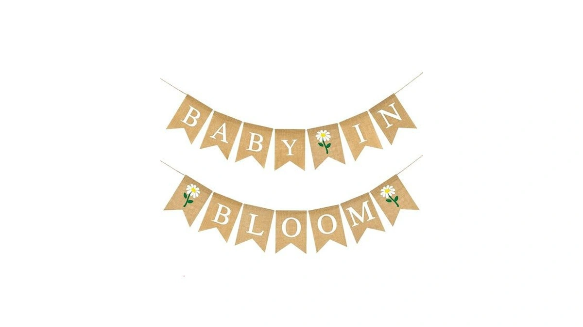 Amazon coupon: Gcqq Baby In Bloom Burlap Sign Banner Ru