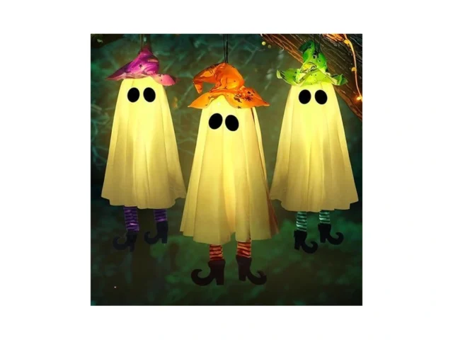 3 Pack Halloween Hanging Ghosts Outdoor Light Up… Code