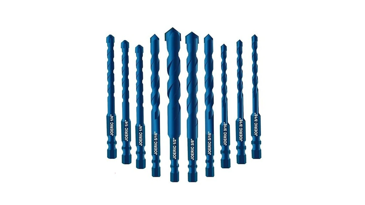 Amazon code: Joeric 10pcs Blue Masonry Drill Bits Con