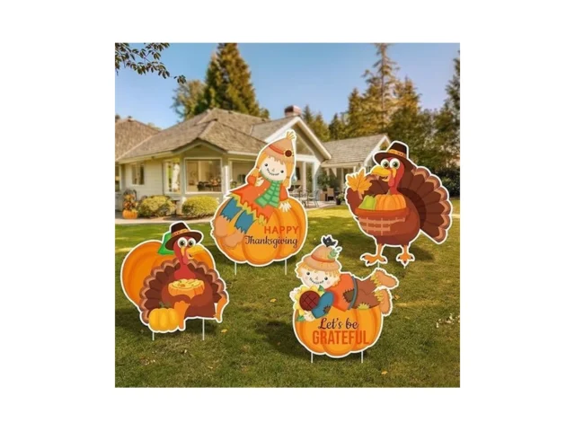Thanksgiving Outdoor Decorations Yard 4pcs… Code