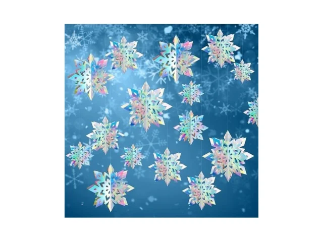 12pcs Winter Snowflake Ornaments – 3d Large… Code