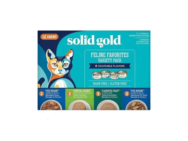 Solid Gold Wet Cat Food Variety Pack – Pate Shreds… Coupon