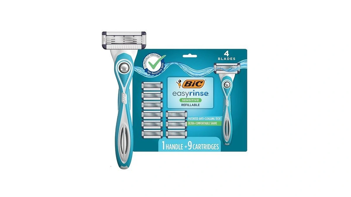 Amazon coupon: Bic Easyrinse Sensitive Anti-clogging Re