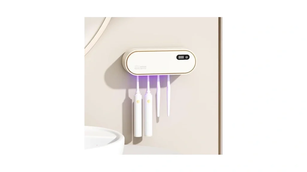Amazon coupon: Uv Toothbrush Sanitizer Holder For 4 Wal
