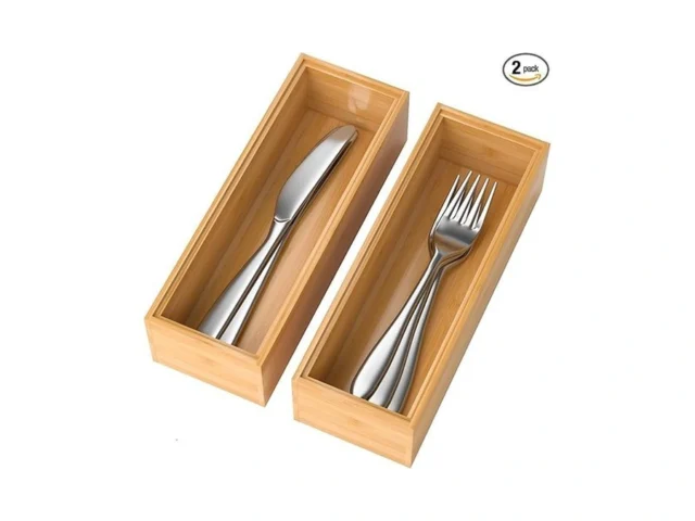Lixple Bamboo Drawer Organizer Set Of 2 Stackable… Code