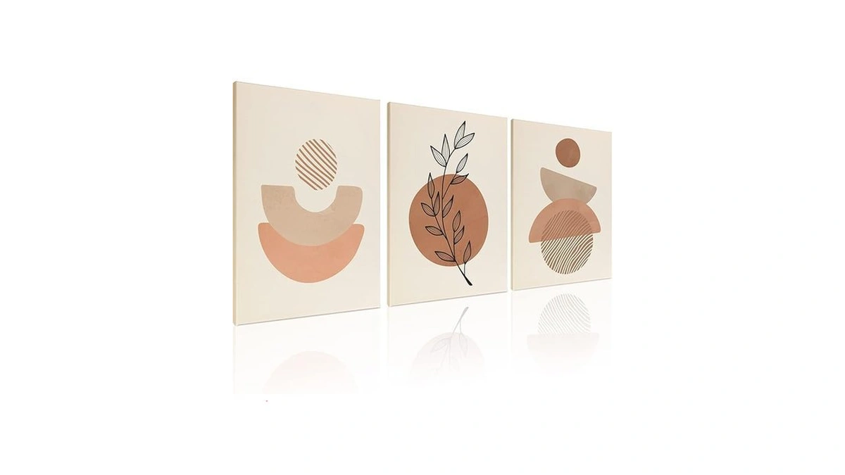 Amazon code: Boho Minimalist Wall Art Set - Modern Fr
