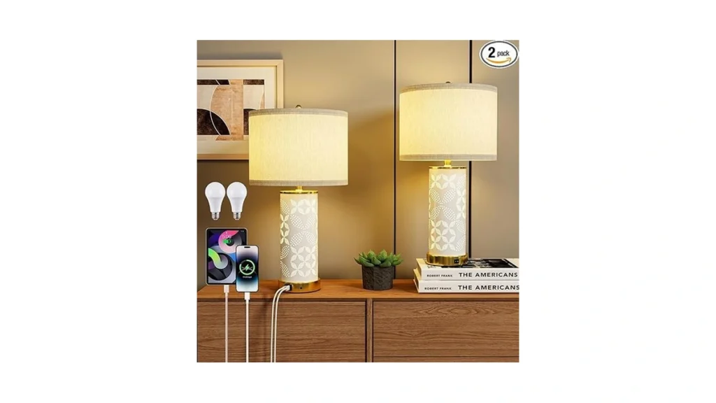 Amazon code: Ceramic Table Lamps Set Of 2 Updown Dual