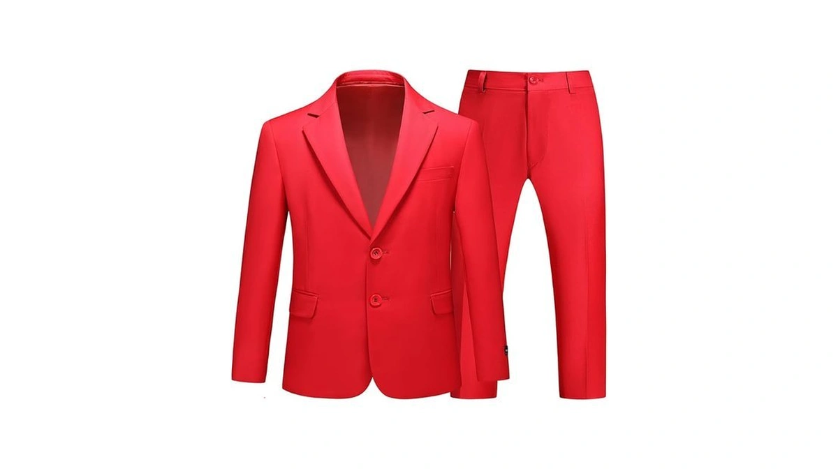 Amazon coupon: Boys Red Slim Fit Suit Tuxedo Jacket For