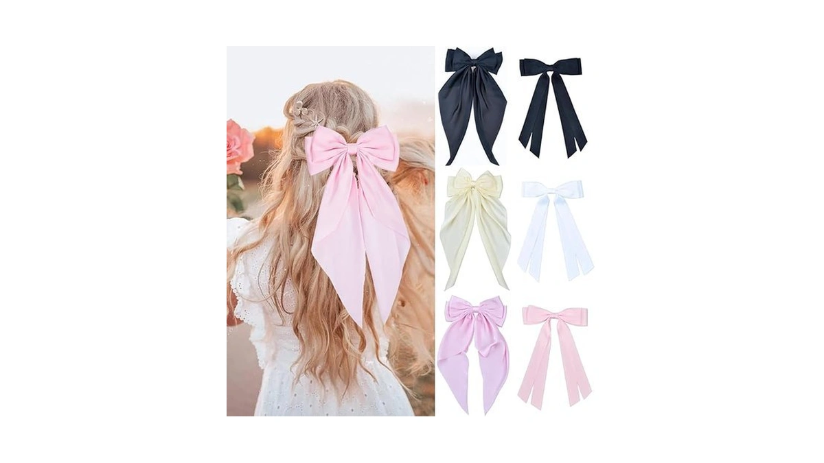 Amazon code: Hair Bows For Women 6 Pcs Hair Bow 3 Pcs