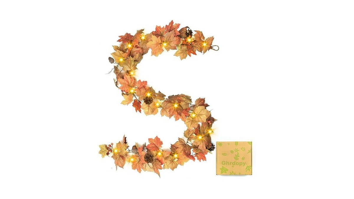 Amazon code: 6 Ft Artificial Fall Garland With Lights